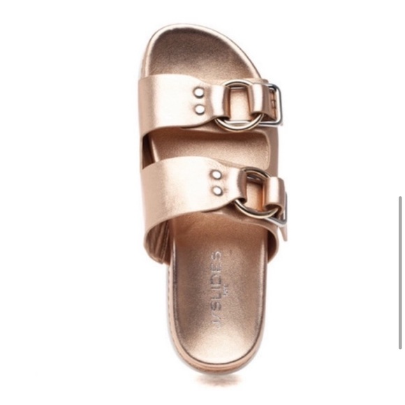 NWT J/SLIDES BAHA Rose Gold Leather Sandal - Picture 5 of 16